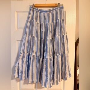 Michael Kors Blue and White A-Line Skirt
